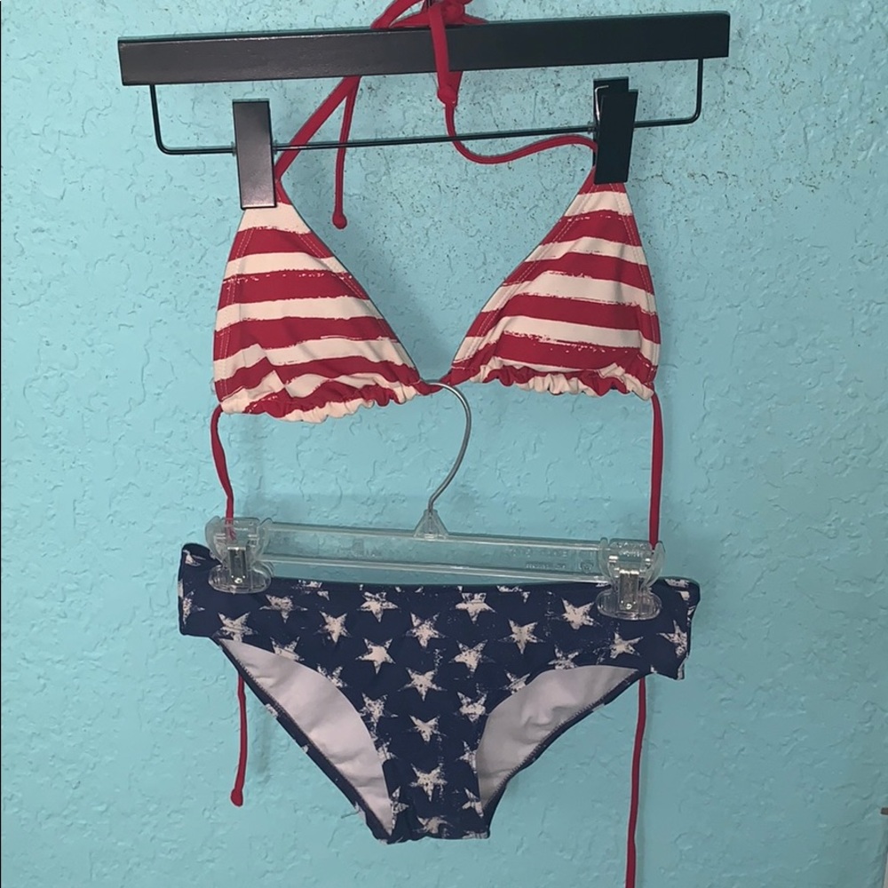 Stars and Stripes bikini set with reversible top